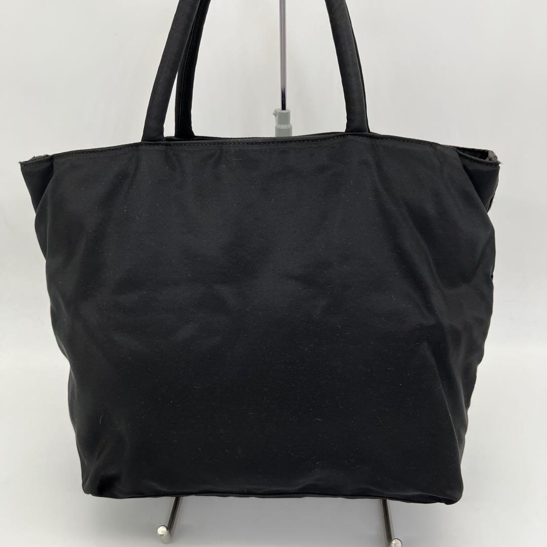 【美品】プラダ ハンドバッグ トート 手提げ トライアングルロゴ 黒 ナイロン