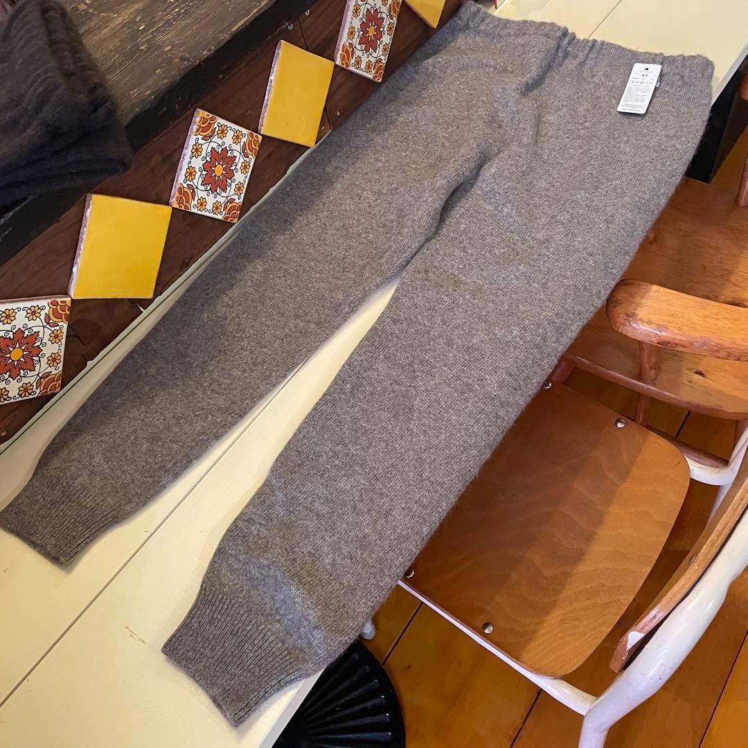 ヤクナチュラルウールレギンスライトブラウン　XL