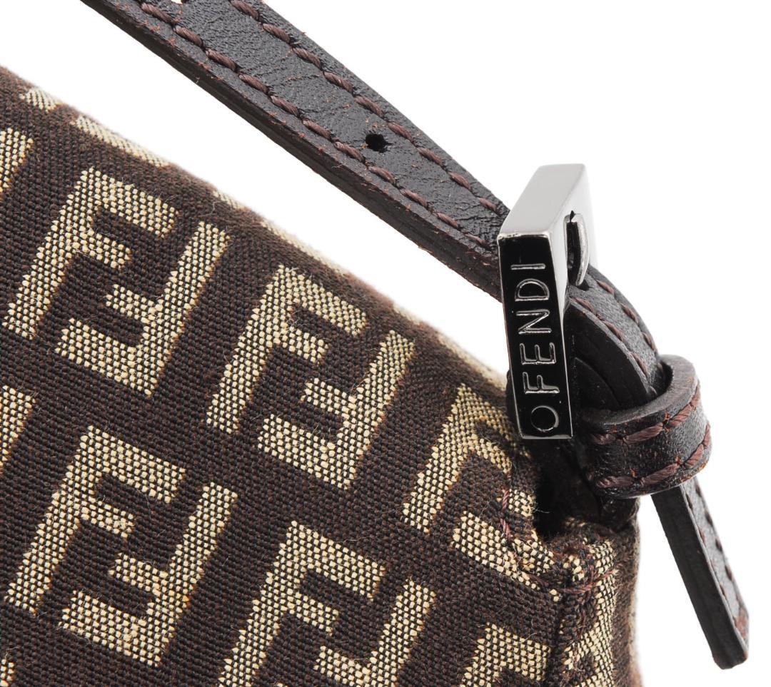 Fendi フェンディズッカ マンマバゲット　FFロゴハンドバッグ ブラウン