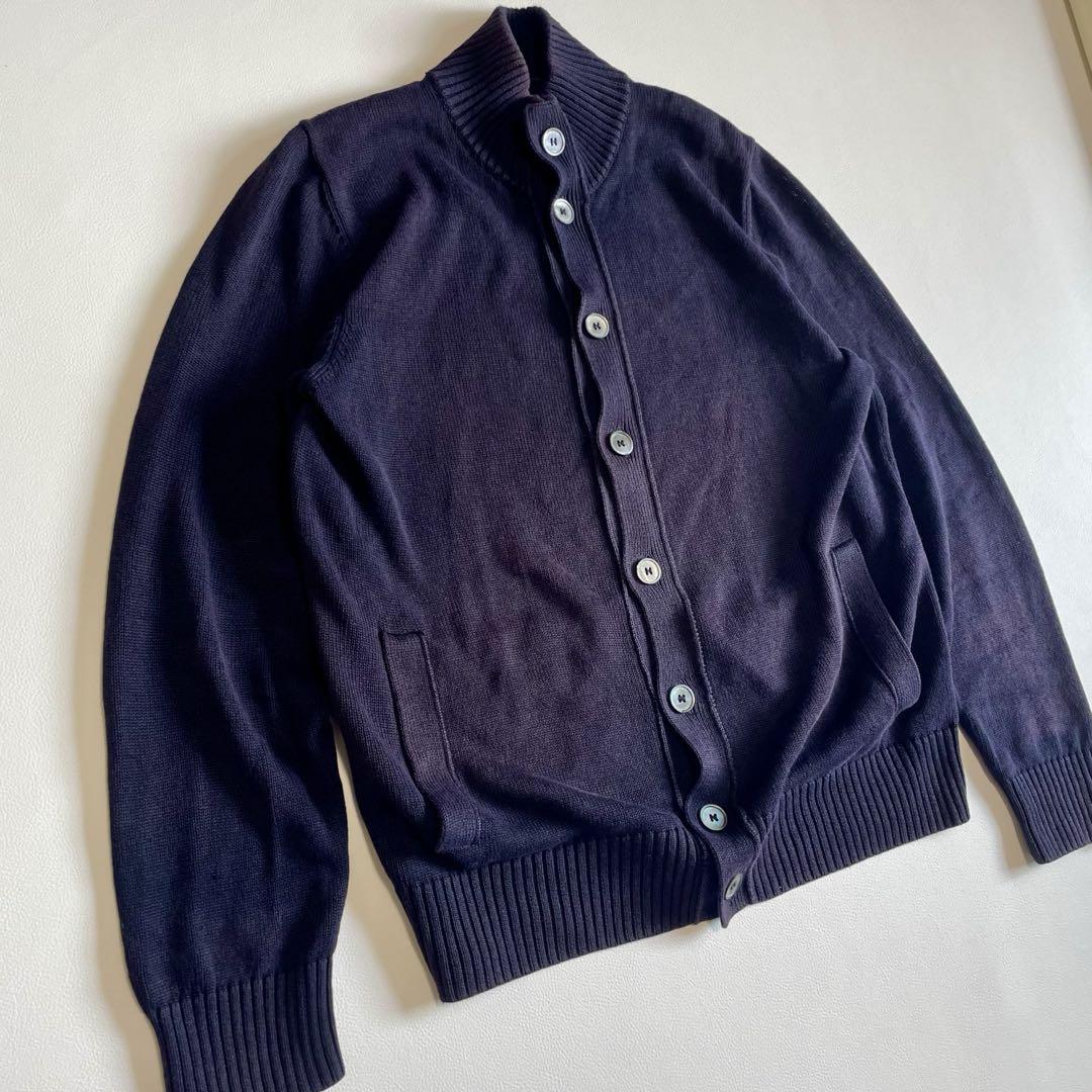 【ザノーネ】カーディガン キョート リネン コットン ネイビー 52 2XL