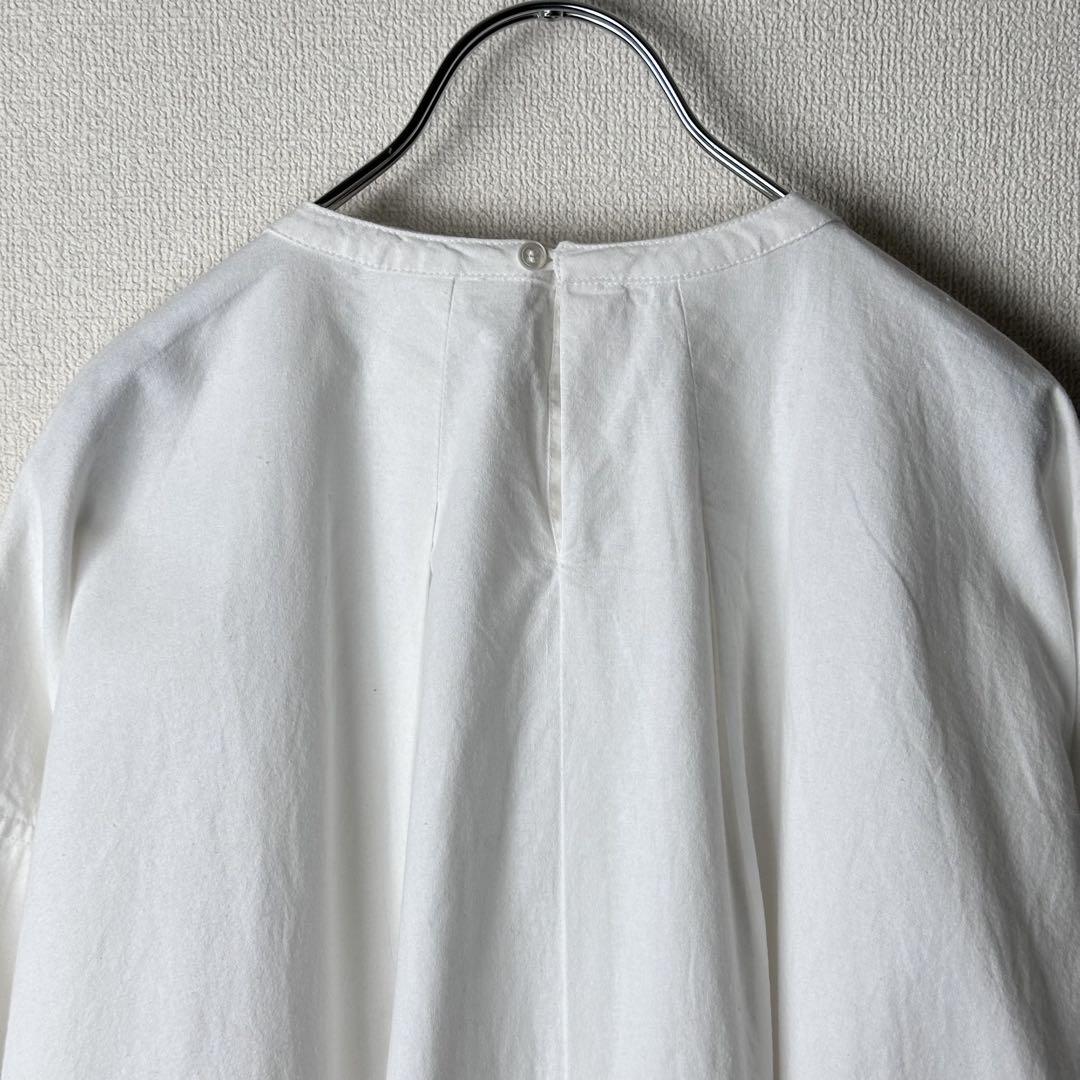 かぐれコットンスモッキングワンピース白