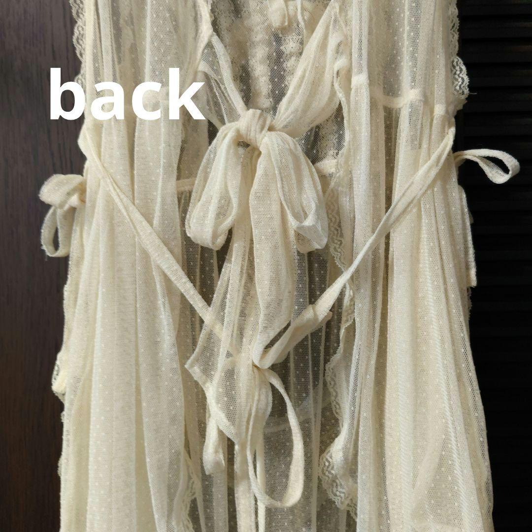 Lewis Carroll ルイスキャロル フリルとリボンの総レースエプロン