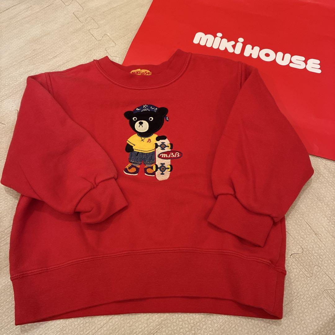 Miki House ミキハウス 赤 クマ刺繍トレーナー 100 - メルカリ