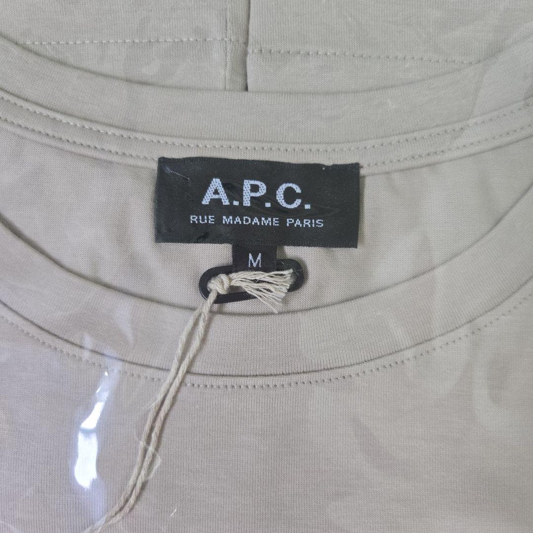 A.P.C. ポケット付きロゴTシャツ Mサイズ ベージュ