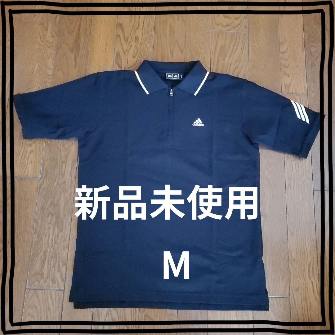 【新品未使用】【adidas】 ジップアップポロシャツ M 黒　メンズ