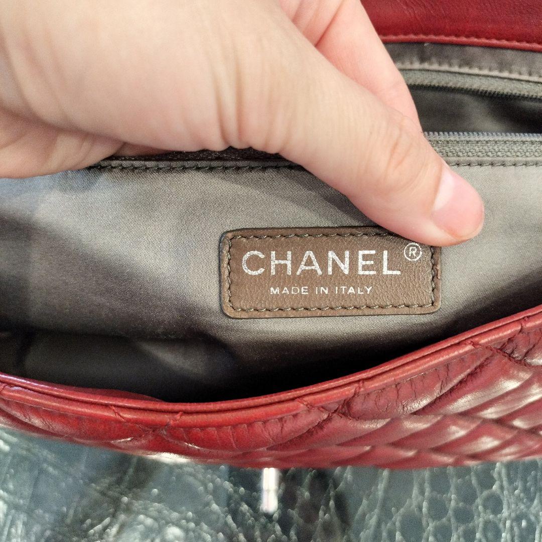 CHANEL デカマトラッセ チェーンショルダーバッグ アンティークレッド