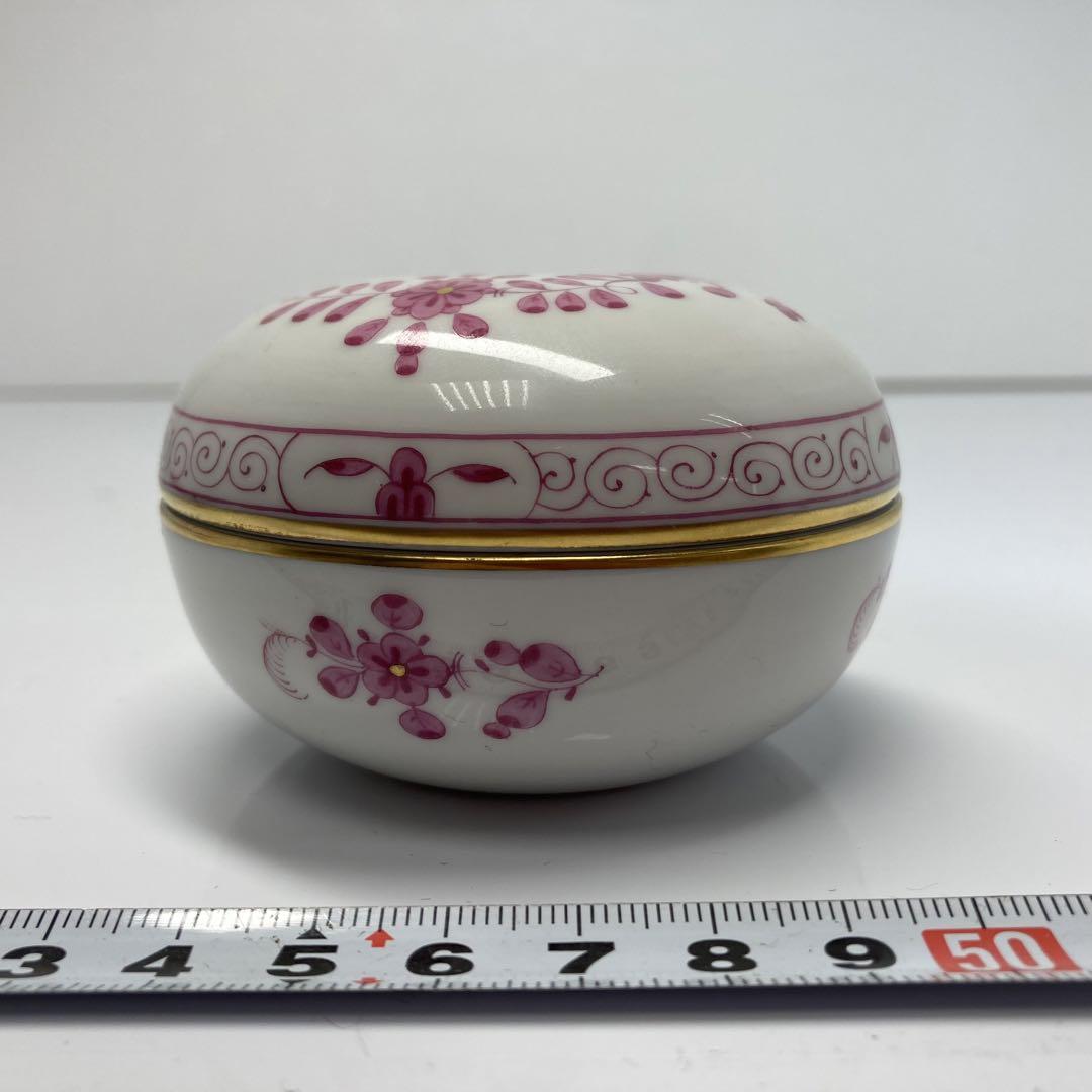 マイセン　インドの華　ピンク　蓋物　高さ約5cm  東金6-0215②