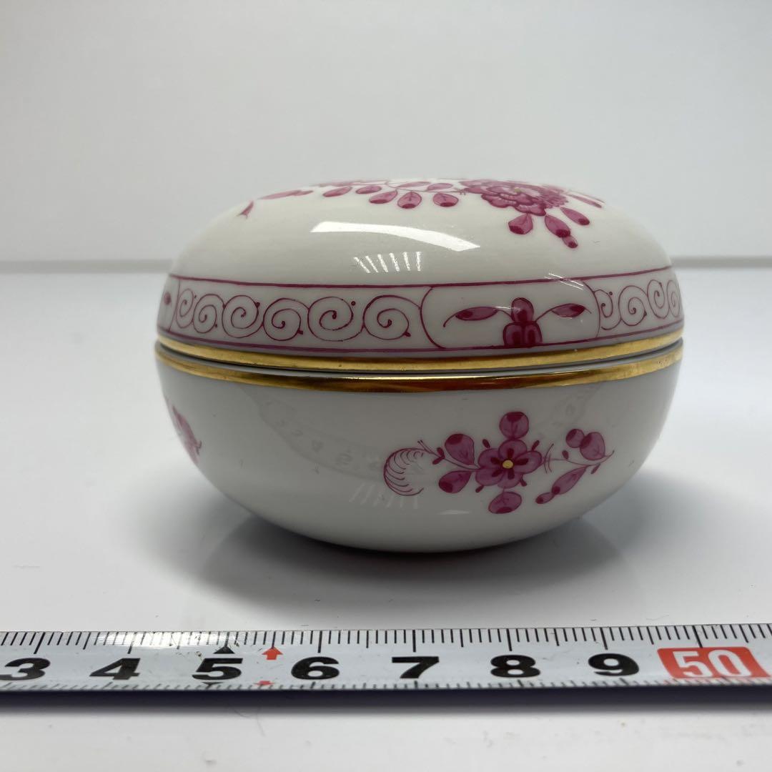 マイセン　インドの華　ピンク　蓋物　高さ約5cm  東金6-0215②