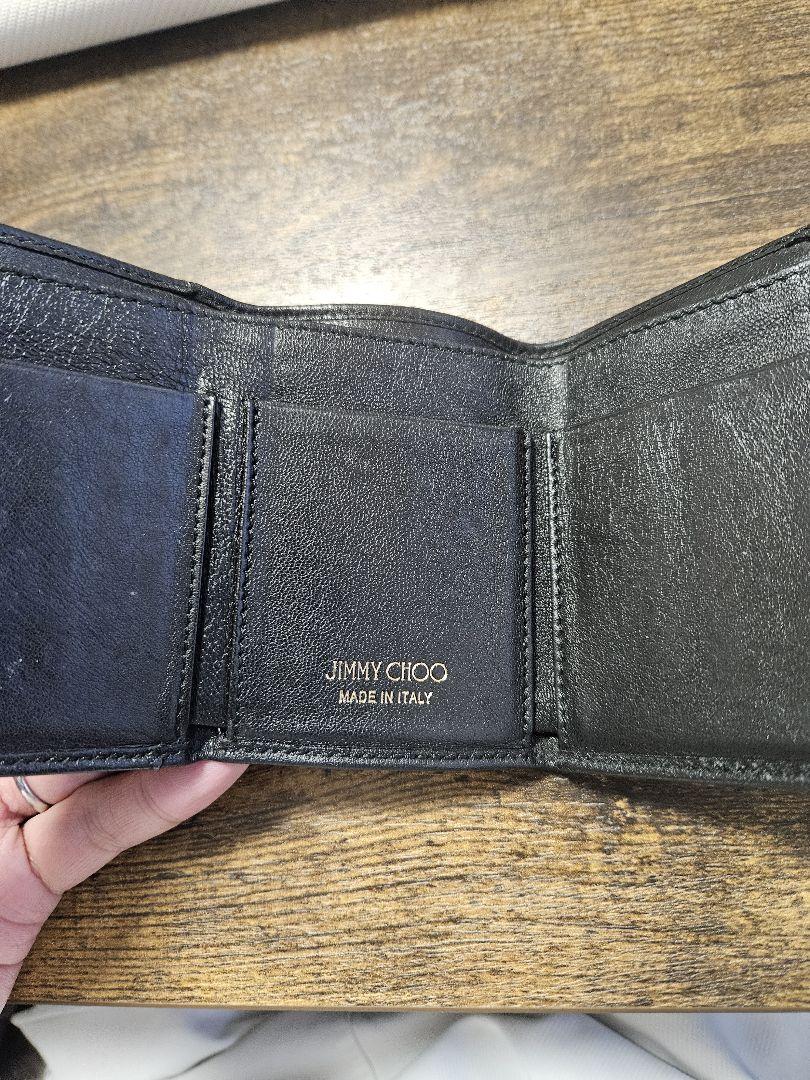 JIMMY CHOO ジミーチュウ 三つ折財布 ミニウォレット ブラック 財布