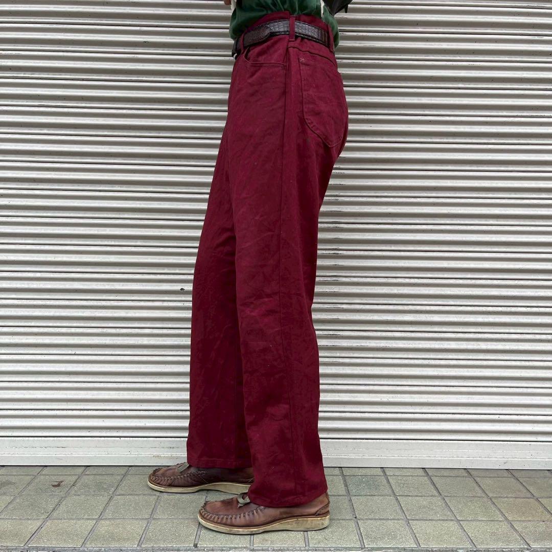80s USA製 Lee カラーデニム デニムパンツ ワインレッド ヴィンテージ