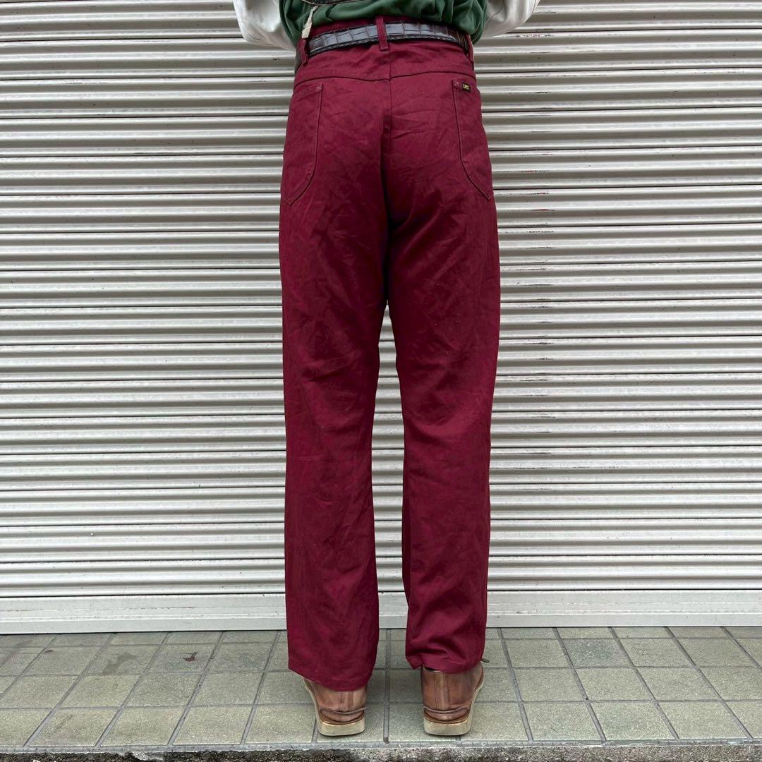 80s USA製 Lee カラーデニム デニムパンツ ワインレッド ヴィンテージ