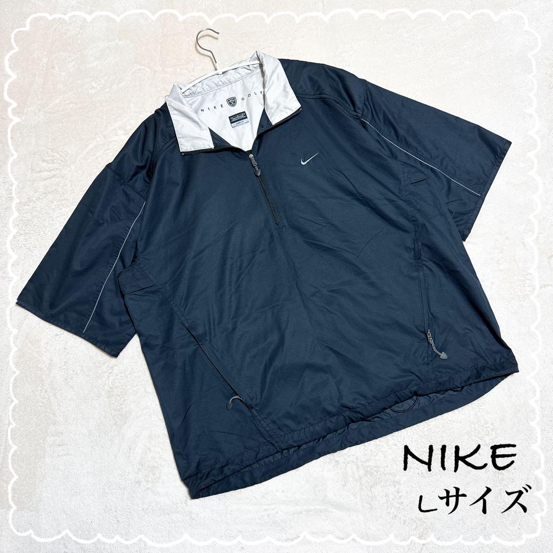 NIKE GOLF ナイキゴルフ 刺繍 ロゴ ハーフジップ 半袖 ゴルフ ウェア NIKE GOLF ナイキ ゴルフ メンズ トップス 半袖 夏 ホワイト