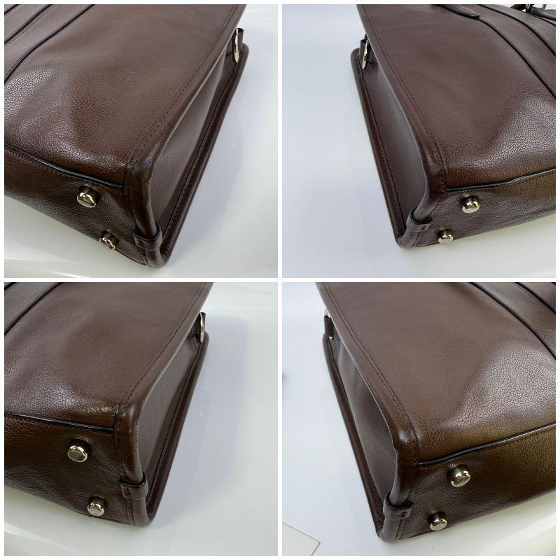 美品 COACH コーチ レザー ビジネスバッグ 2way ブリーフケース