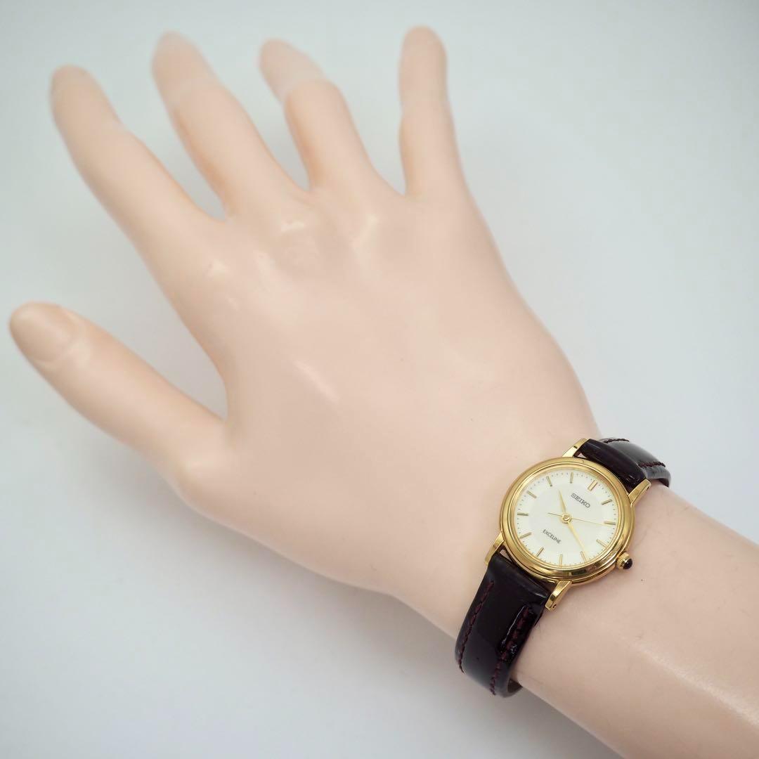 493 SEIKO Exceline レディース腕時計　ゴールド　シンプル