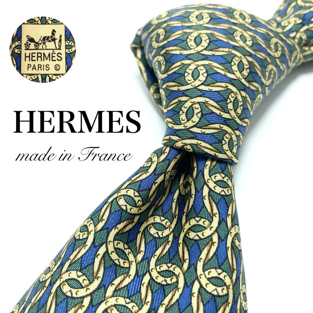 ✨極美品✨HERMES ネクタイ 最新モデル ナロータイ 刺繍 激レア 高級 極美品】HERMES ネクタイ 新品同様 希少品 高級 フランス キレイ