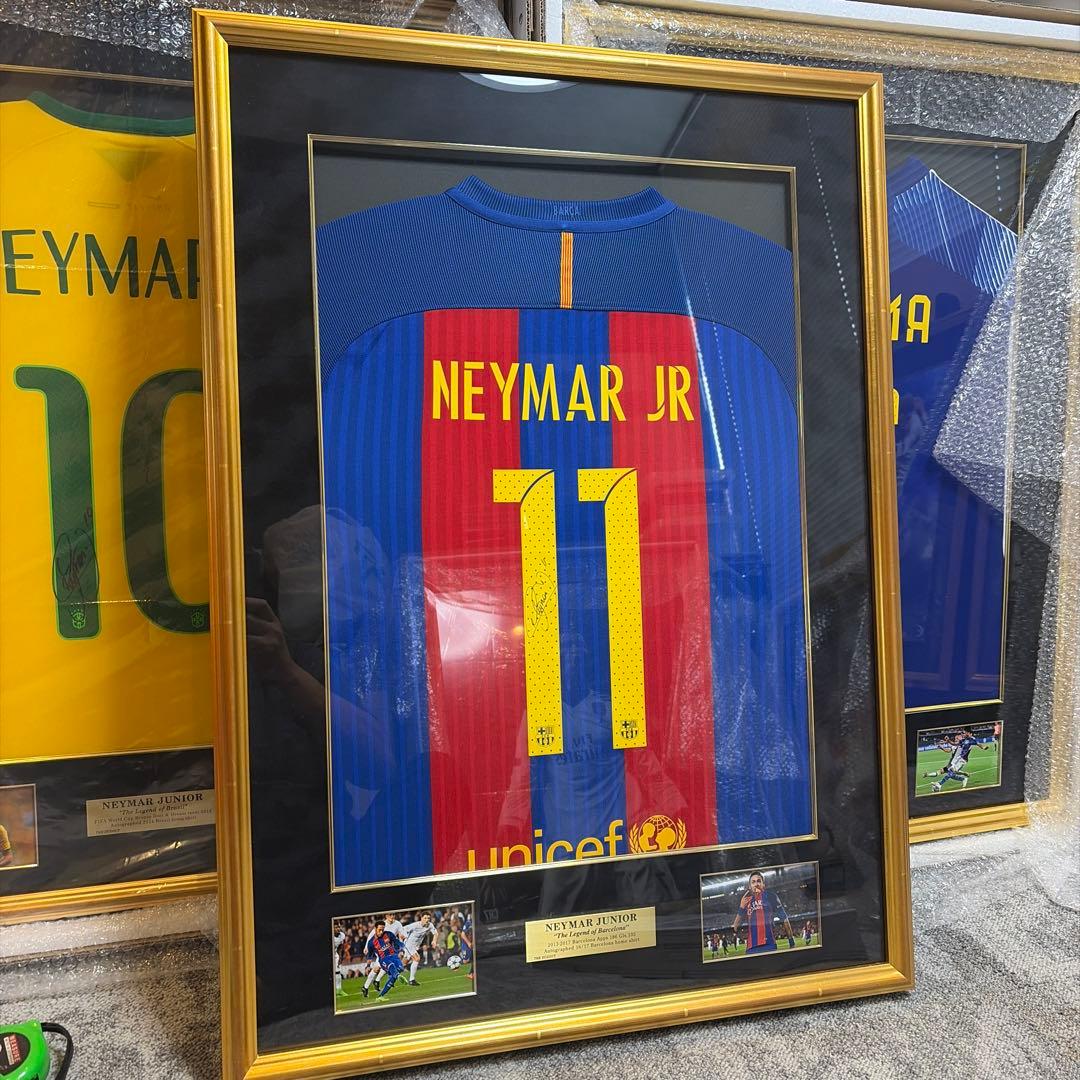 NEYMAR JR 直筆サイン入りユニフォーム ダグアウト バルセロナ