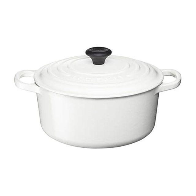 ル・クルーゼ（Le Creuset）シグニチャー ココット・ロンド 22cm 白