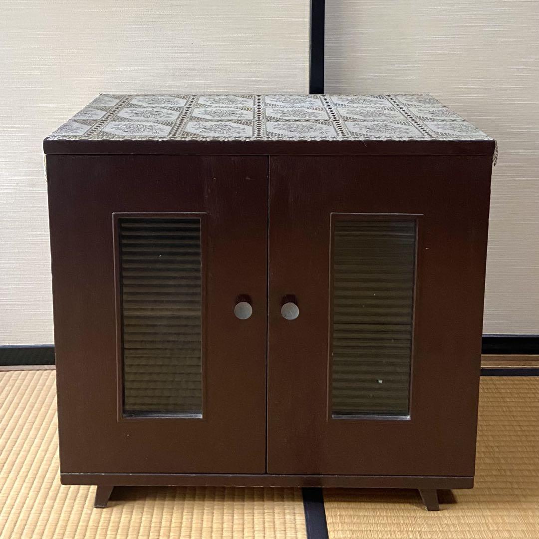 昭和38年　当時物　レコード盤収納　木製　昭和レトロ　ビンテージ　ラック