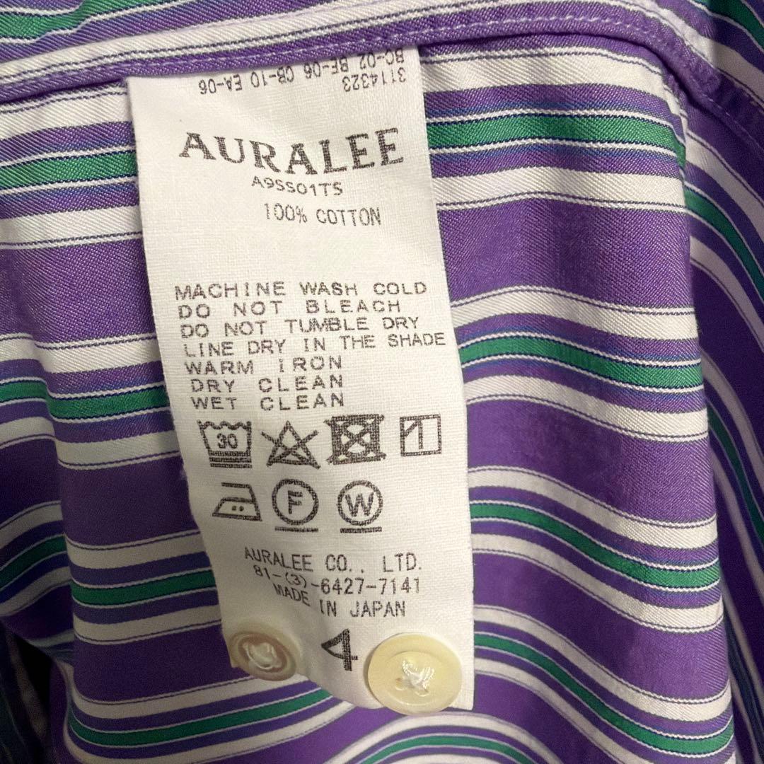 AURALEE WASHED FINX TWILL STRIPE SHIRTS AURALEE WASHED FINX TWILL STRIPE SHIRTS