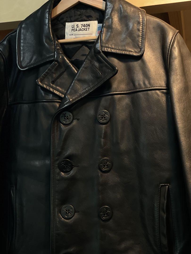 SCHOTT レザー Pコート カーコート レザージャケット ダブルブレスト