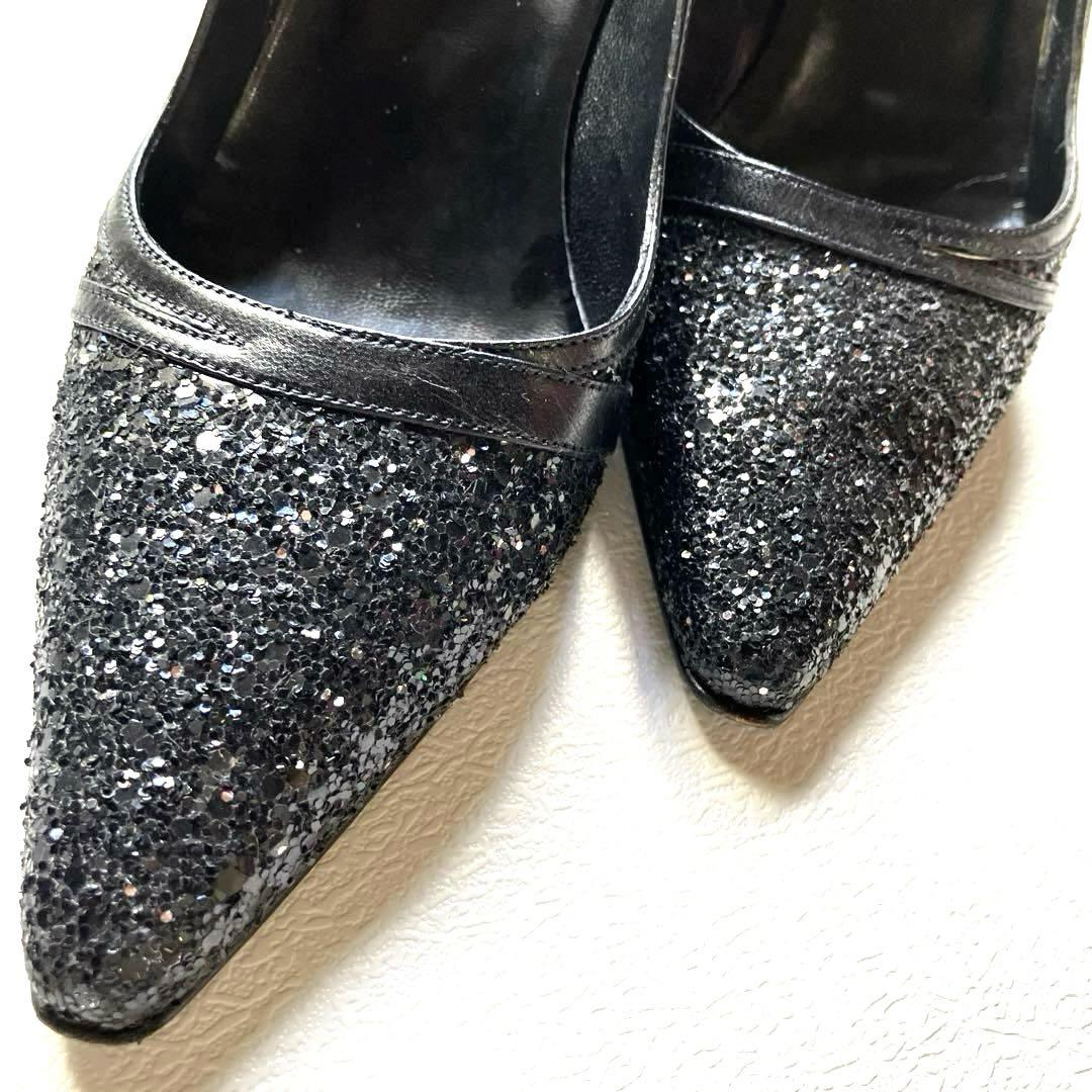 JIMMY CHOO ジミーチュウ パンプス 黒 ラメ 35 靴