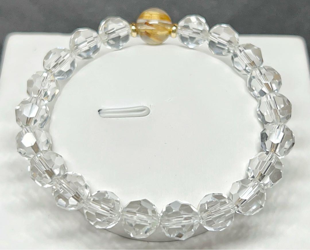 ✴️ 金針タイチンルチル　多面カット水晶　水晶　ルチルクォーツ　天然石