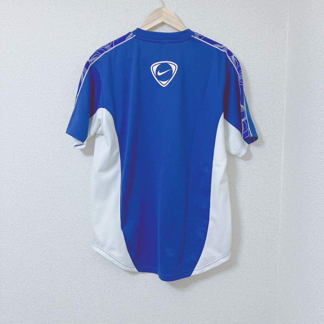【美品】ナイキ DRI-FIT サッカージャージ 青×白 メンズLサイズ 半袖