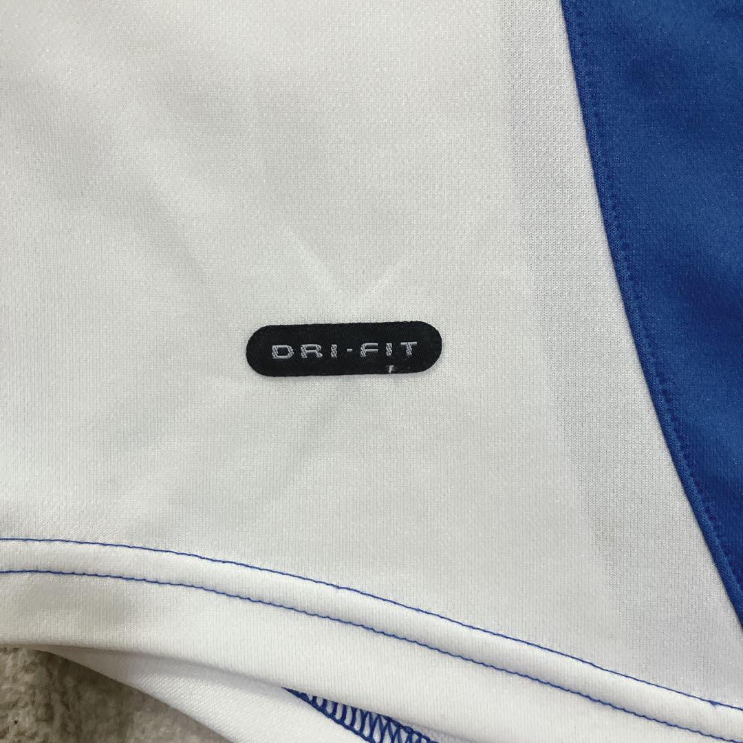 【美品】ナイキ DRI-FIT サッカージャージ 青×白 メンズLサイズ 半袖