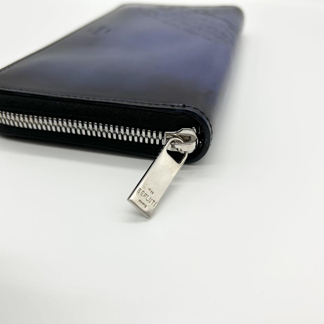 極美品 BERLUTI ベルルッティ スクリットカリグラフィラウンド 長財布