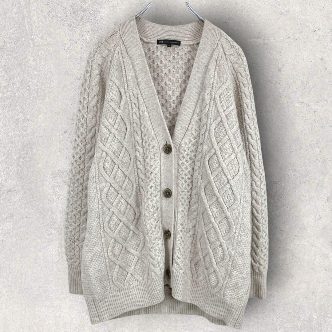 トレンド品から定番まで。 23区 ケーブルニットカーディガン Vネック ウール100 大きいサイズ SIZE 23区