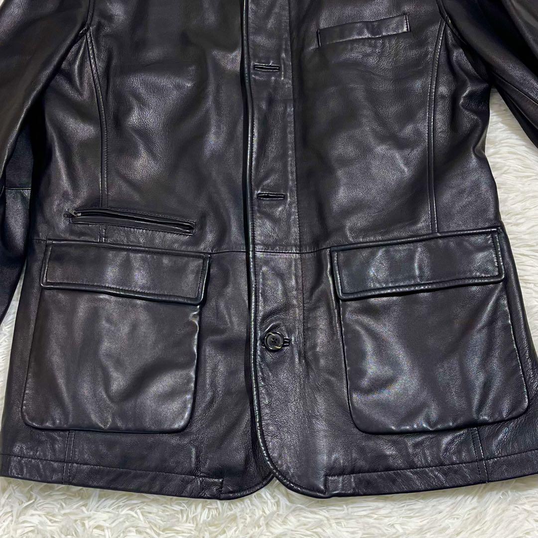 美品】 BROOKS BROTHERS レザー カーコート ダークブラウン L