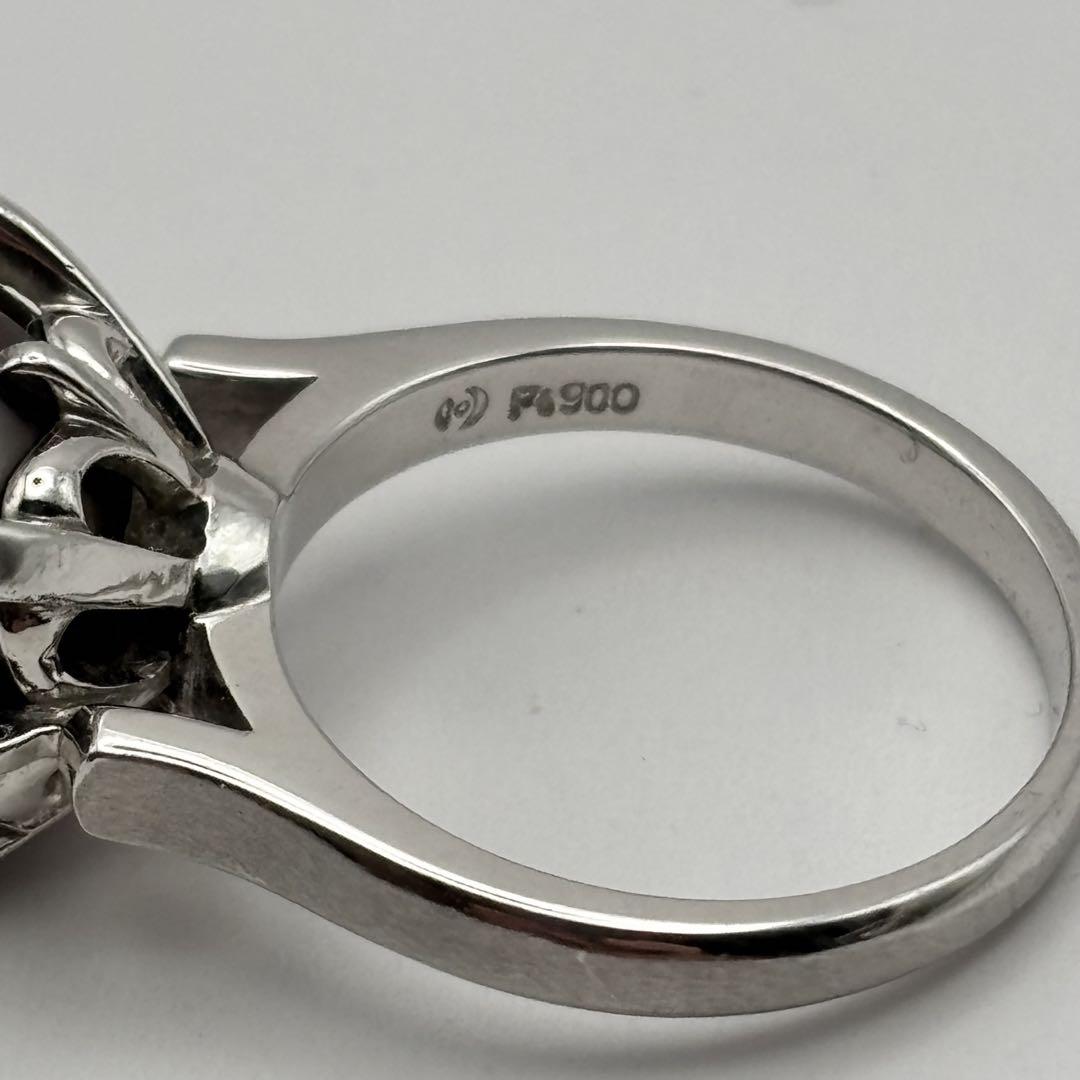 TASAKI Pt900 黒蝶真珠 リング 8号 パール11mm