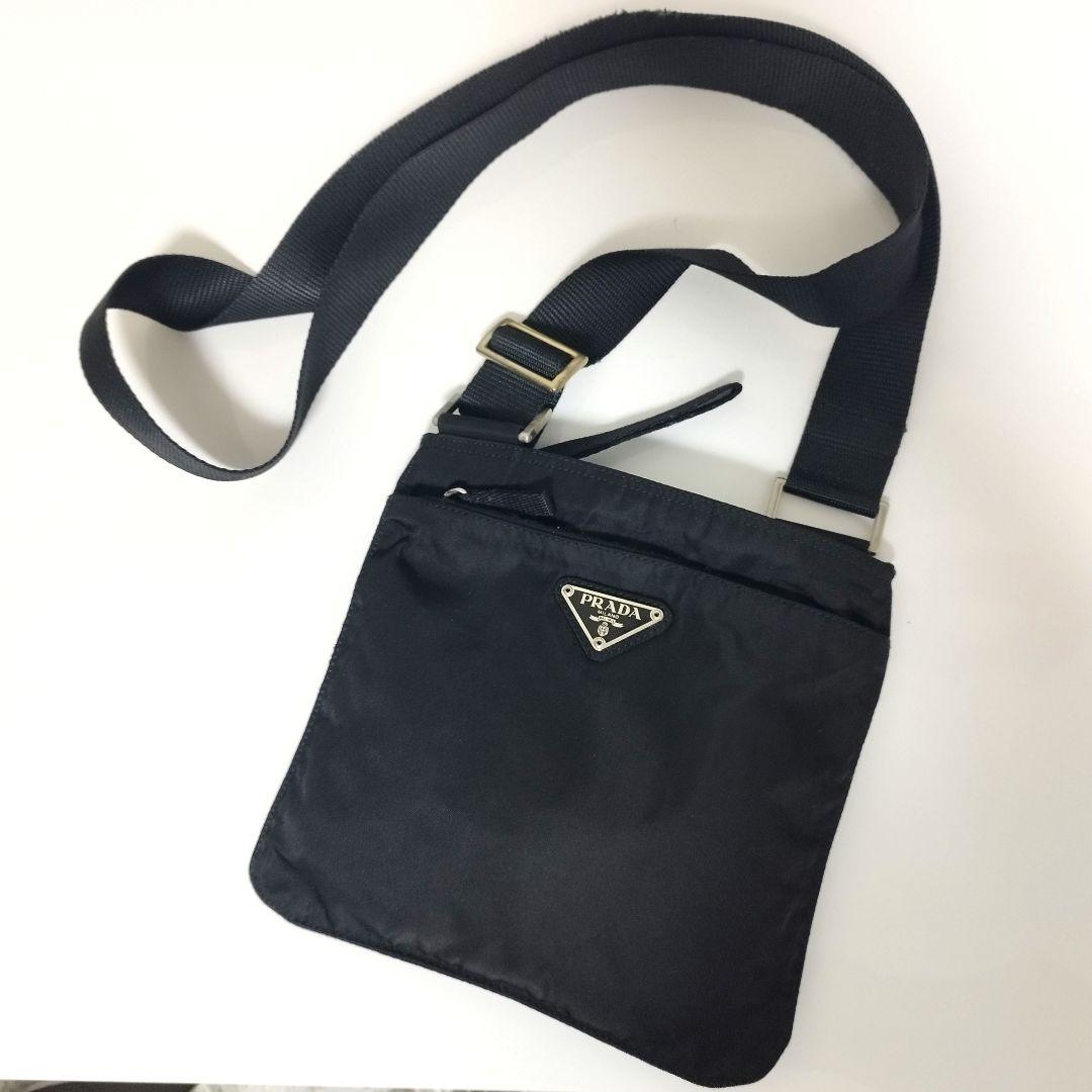 極美品☆　プラダ　ミニ　ショルダーバッグ　ナイロン　ポシェット　ダブルポケット