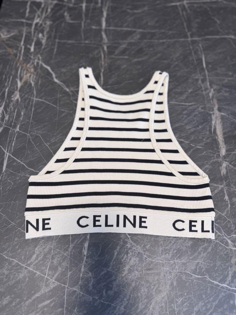 最新最全の CELINE アスリート ブラ / メッシュ WHITE サイズS レディース トップス
