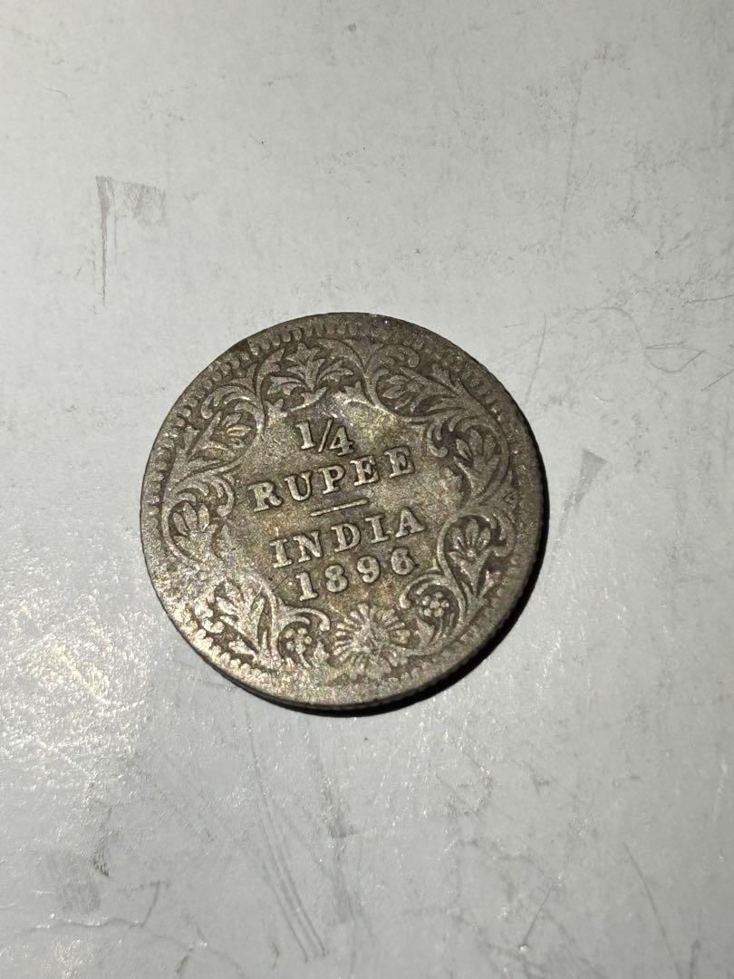 古銭　イギリス領インド 2アンナ銀貨 イギリス領インド 2アンナ銀貨 1912年 古銭 アジア 外国コイン