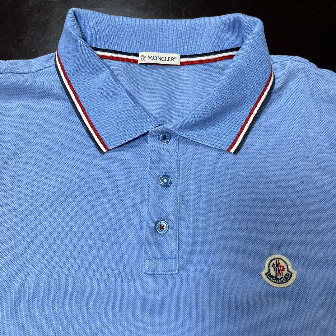 MONCLER スカイブルー　ポロシャツ XL