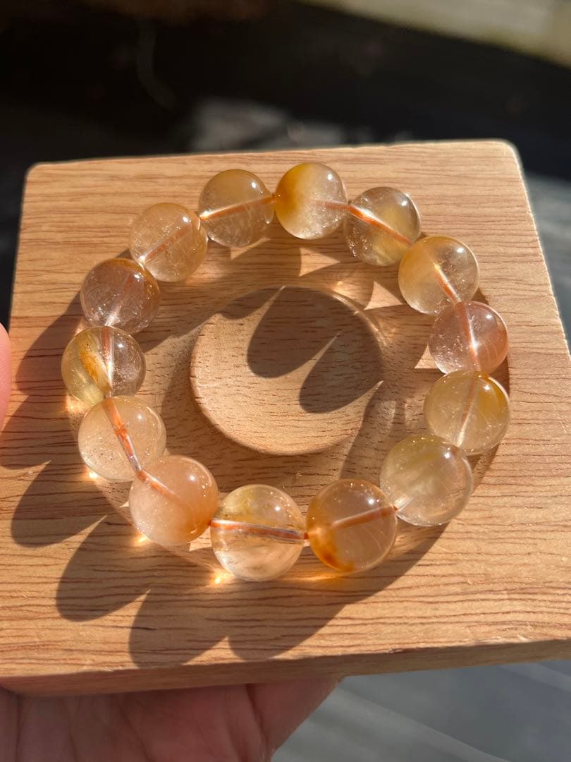 アンフィボールインクォーツ ブレスレット 13ミリ 天然石目立った傷や汚れなし