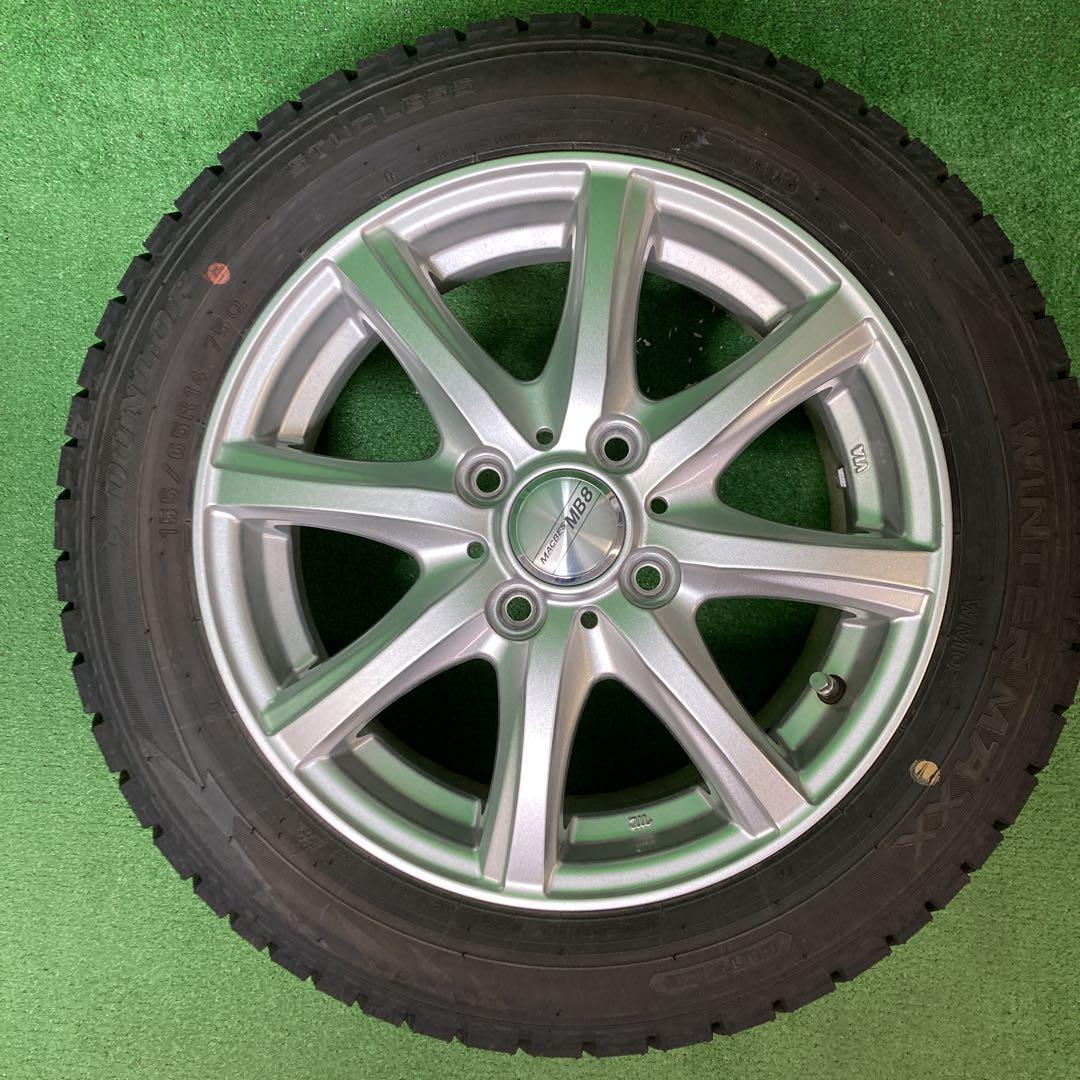 DUNLOP 155/65R14 スタッドレスタイヤ、ホイール付き4本！！