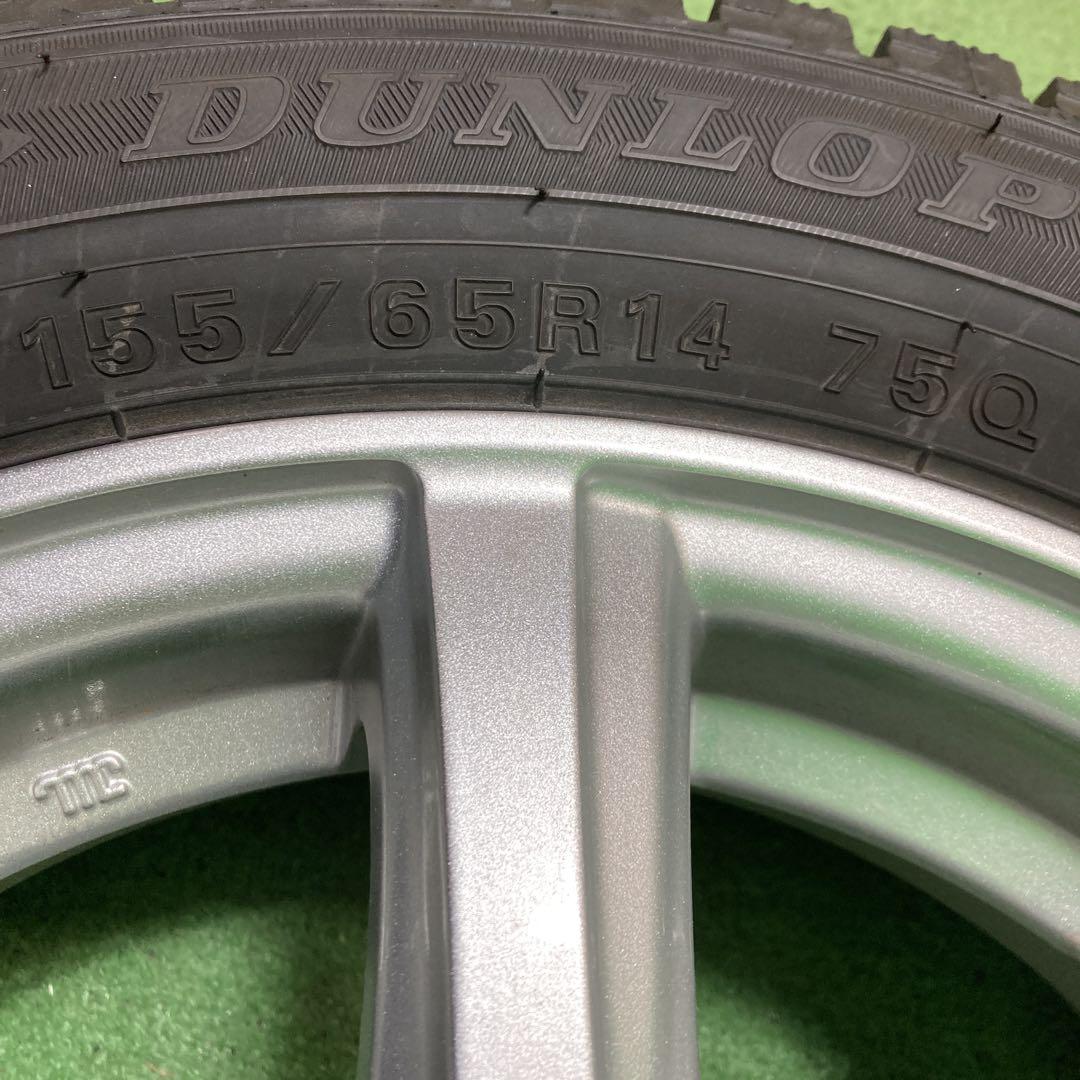 DUNLOP 155/65R14 スタッドレスタイヤ、ホイール付き4本！！