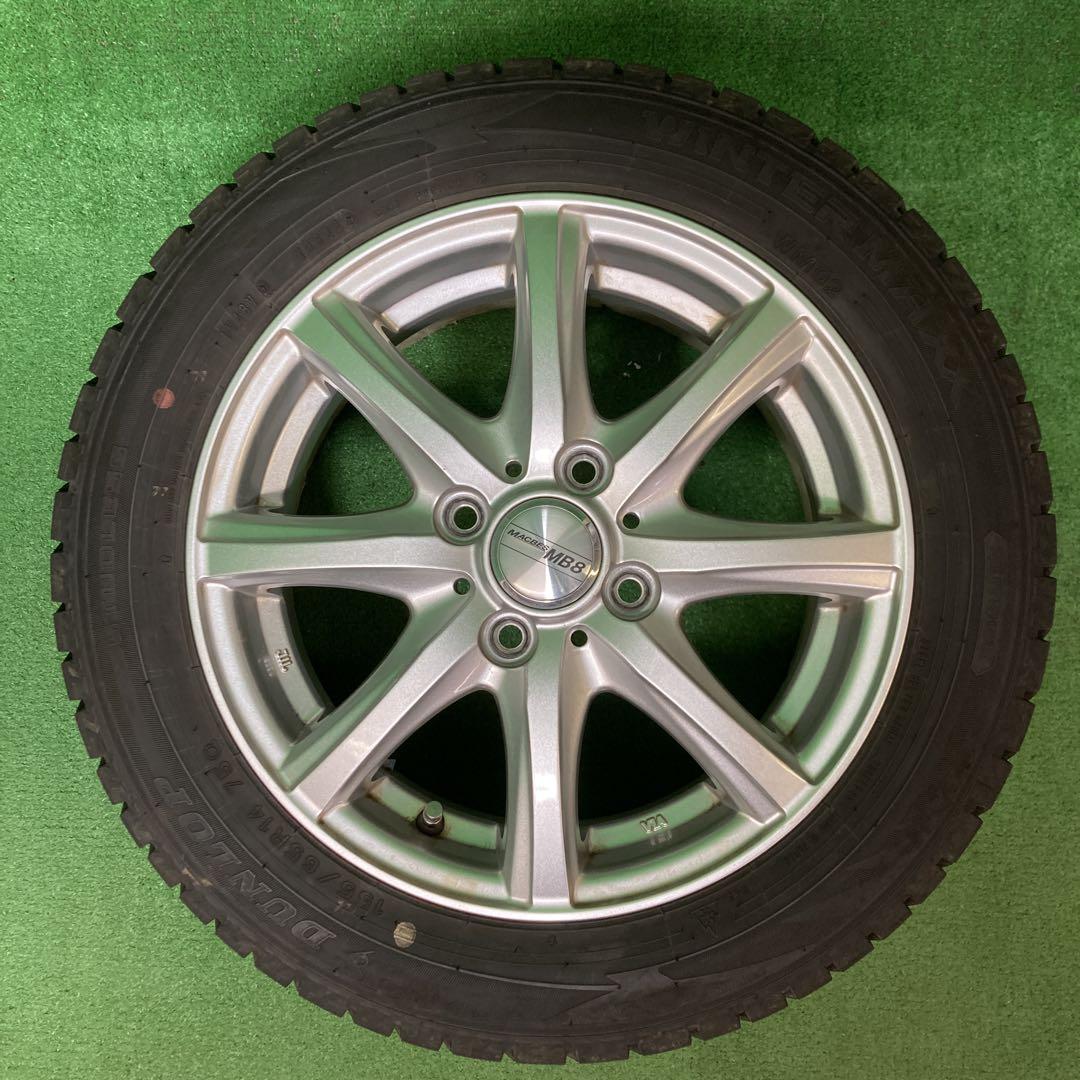 DUNLOP 155/65R14 スタッドレスタイヤ、ホイール付き4本！！