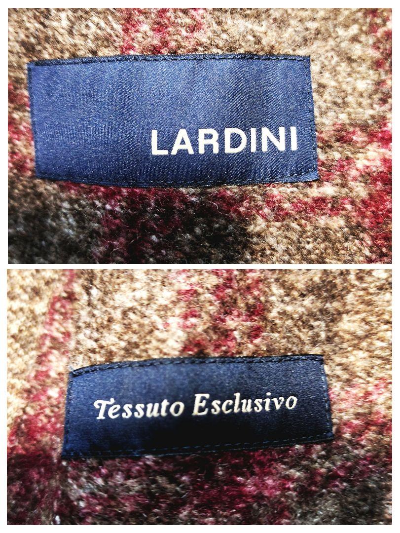 LARDINI ラルディーニ テーラードジャケット チェック ウール ブラウン