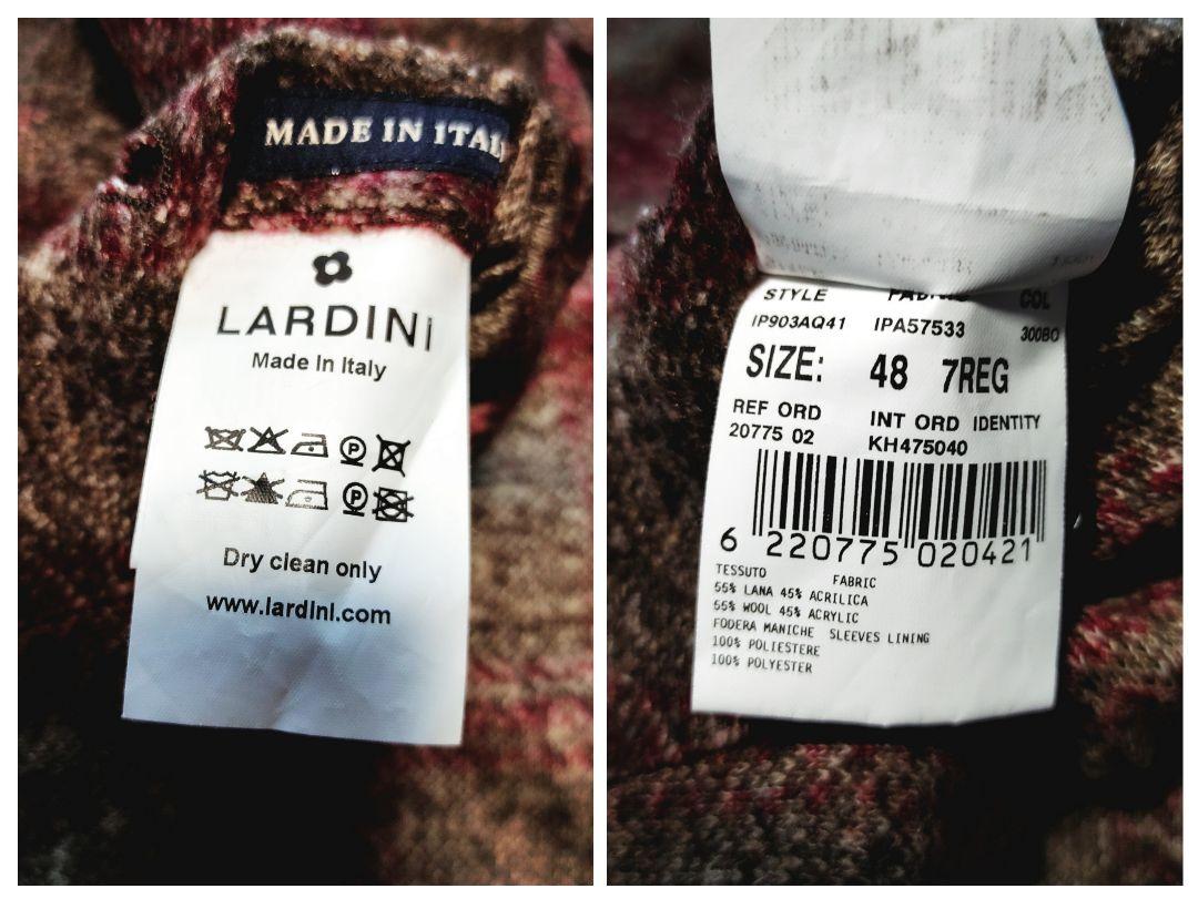 LARDINI ラルディーニ テーラードジャケット チェック ウール ブラウン