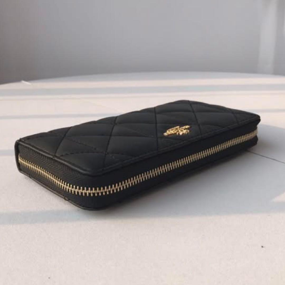 【1番人気】COACH コーチ 財布 希少 キルティング ブラック レザー