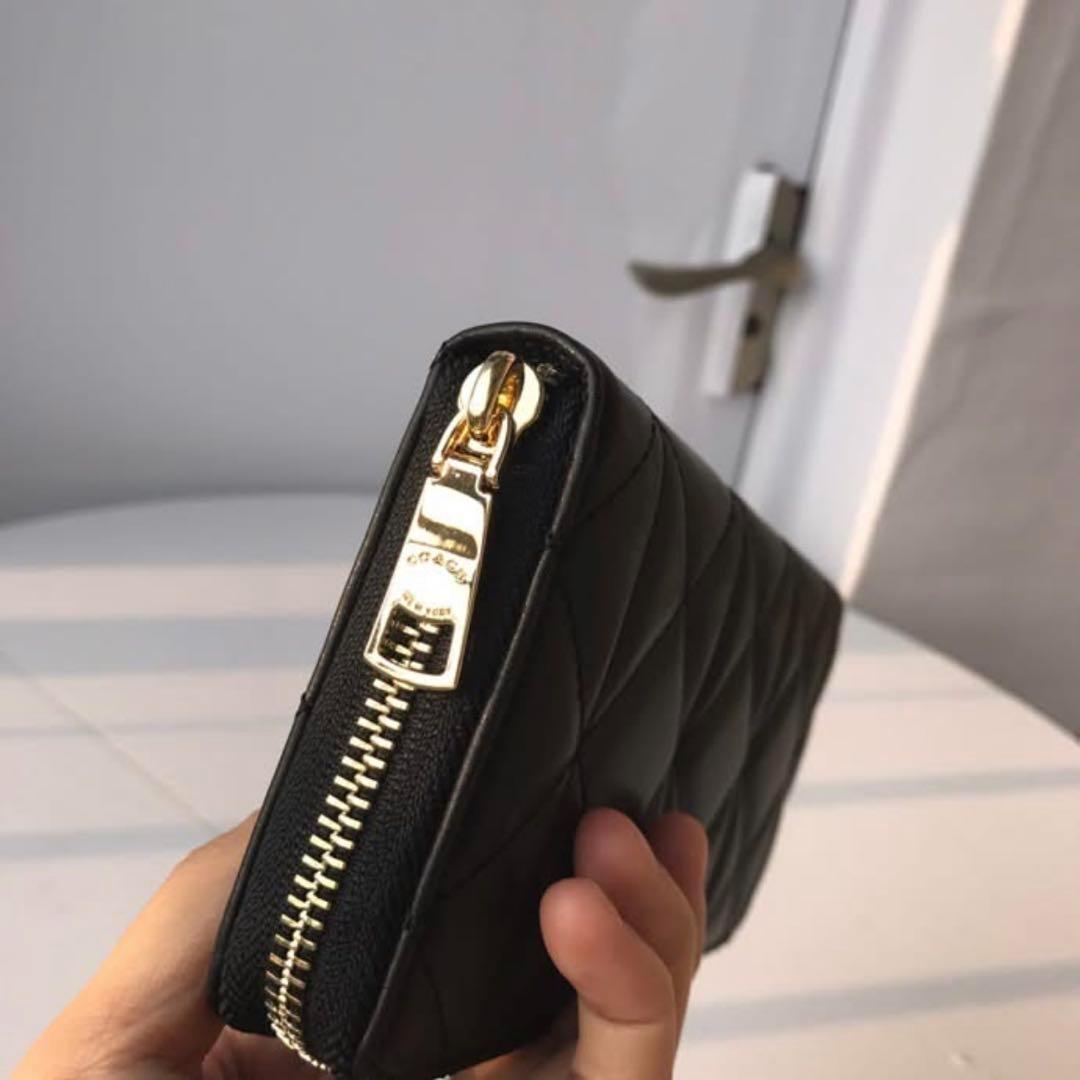 【1番人気】COACH コーチ 財布 希少 キルティング ブラック レザー