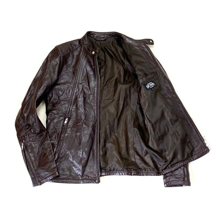 6991 BEAMS ビームス レザー ブルゾン ライダース ジャケット