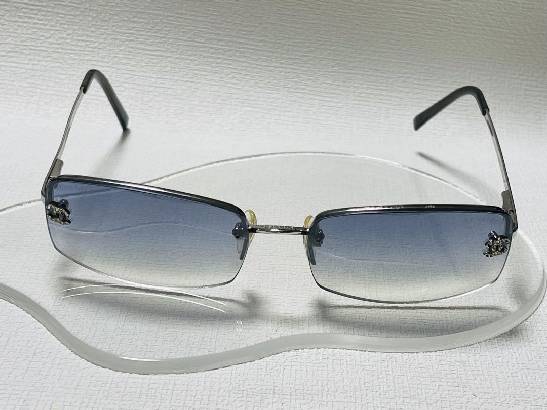 CHANEL リムレス サングラス 4093-B ラインストーン ブ
