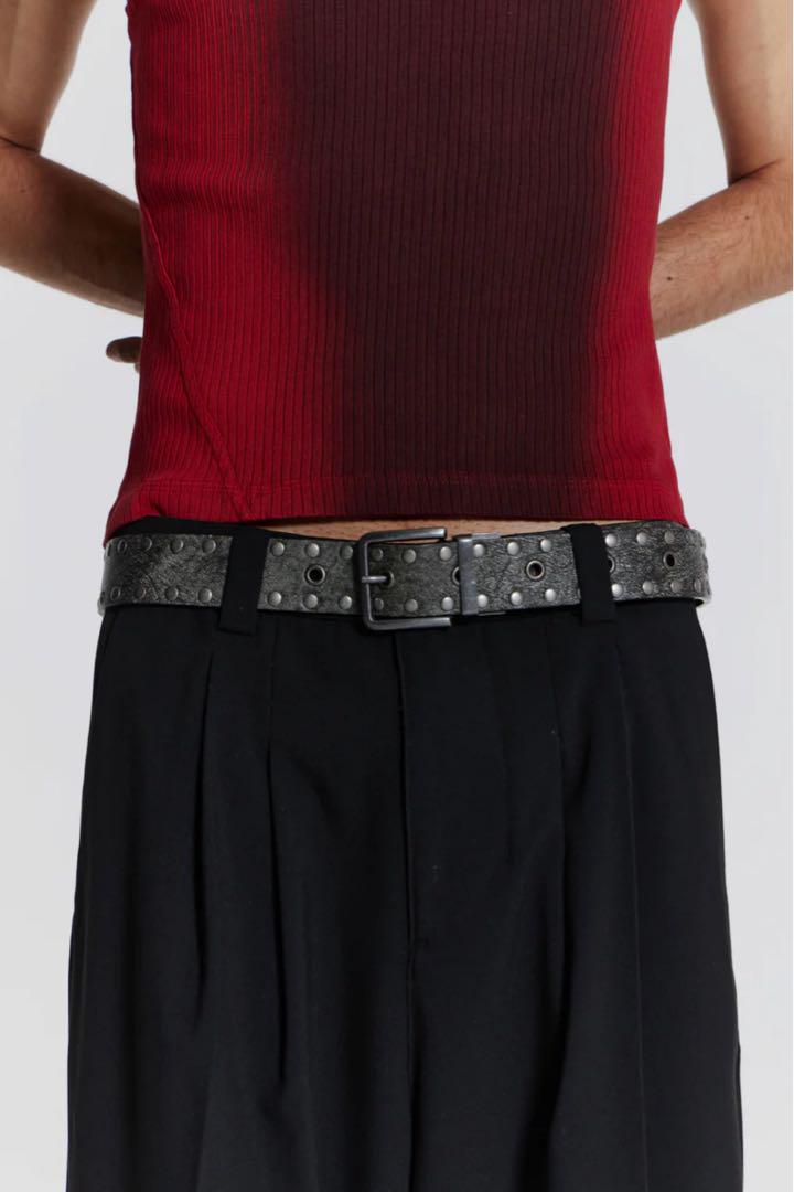 Jaded London Busted Stud Belt ブラック　チャコール