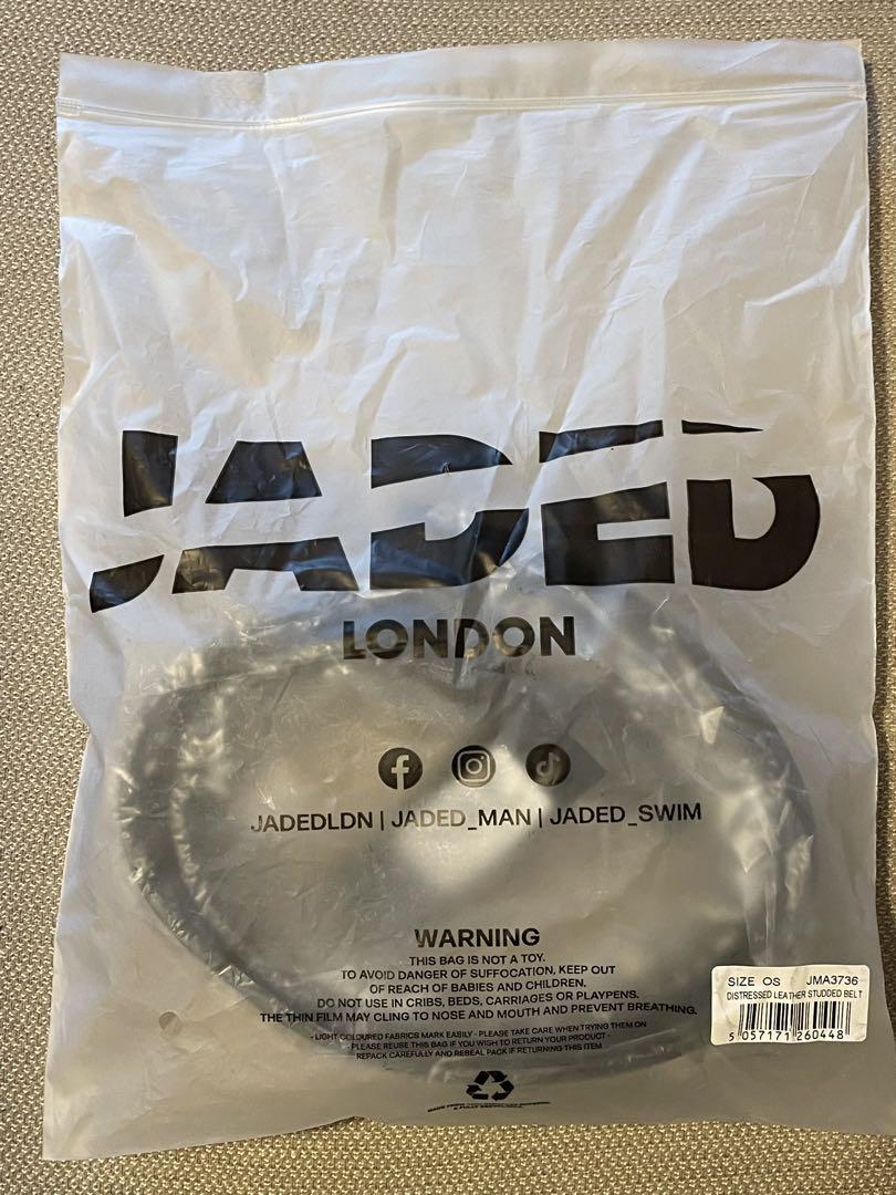 Jaded London Busted Stud Belt ブラック　チャコール