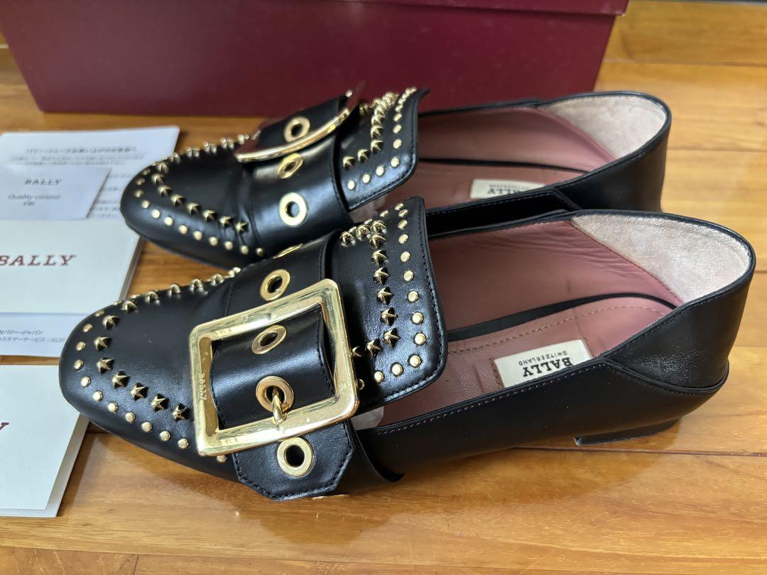 充実の品 BALLY レザー ローファー スリッポン シューズ スタッズ JANELLE 靴