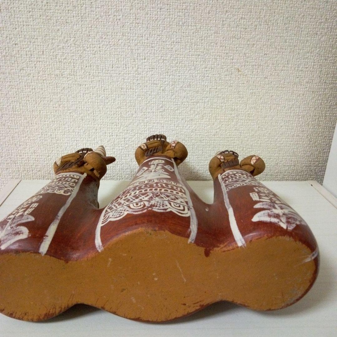 【お気にいる】 置物 ペルー民芸品 音楽隊 アヤクーチョ キャンドルスタンド 置物